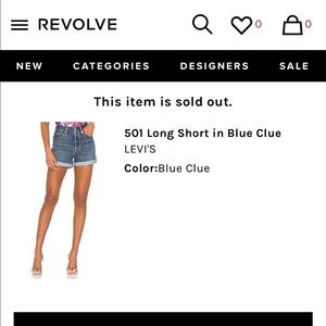 Levi 501 Short- Long Blue Clue Size 28